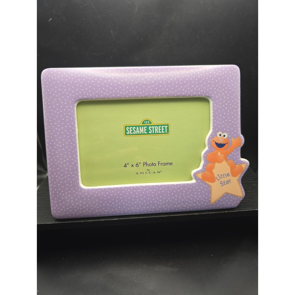 Sesame Street Elmo Little Star Purple Polka Dot Picture Frame 4x6 Tabletop